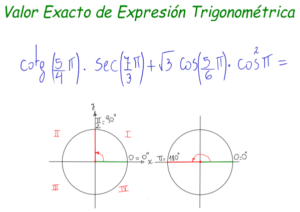 Valor exacto de expresión trigonométrica